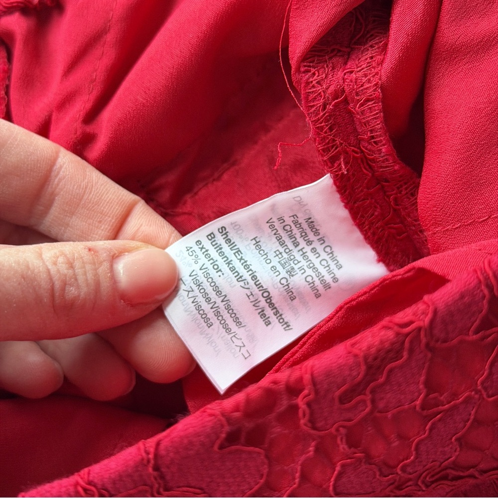JCREW | HIGH RISE RED LACE STRAIGHT LEG HOLIDAY CHRISTMAS TROUSER PANTS - Picture 10 of 11